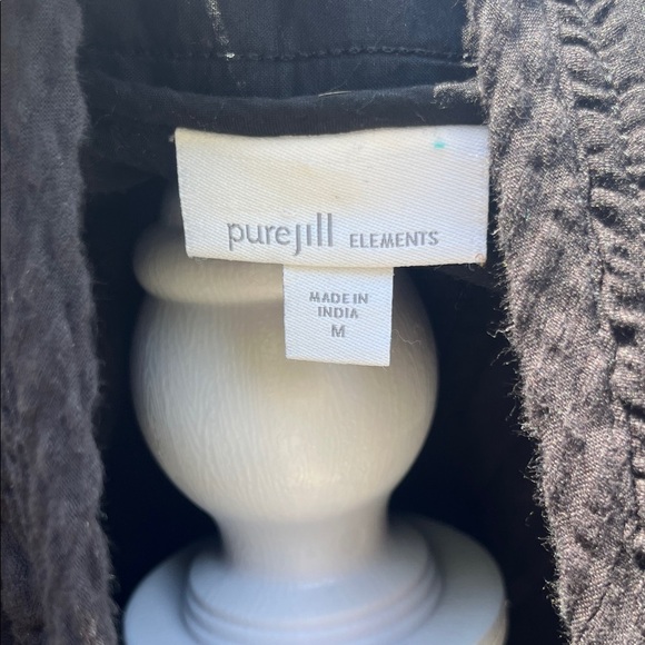 Pure Jill Elements Quilted Jacket Black Open Front Boho Minimalist boxy cozy - Picture 8 of 11